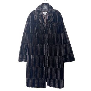 Alfani Chocolate Brown Faux Fur Coat Size XL